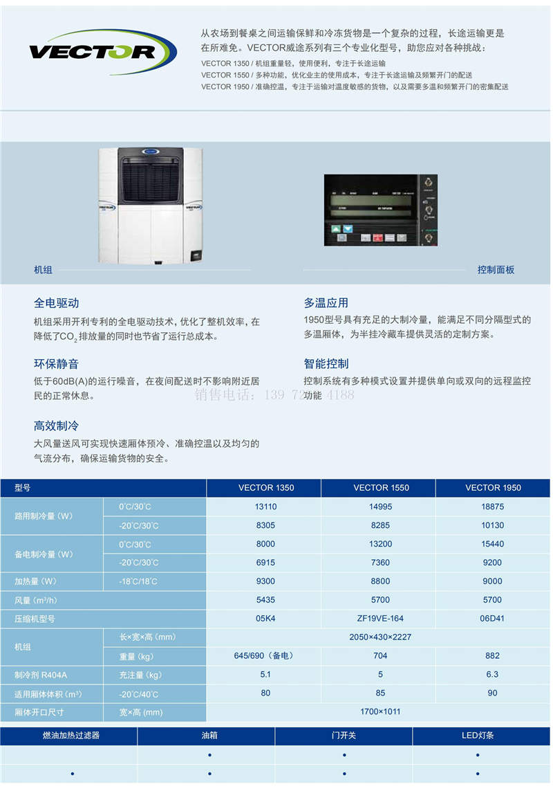 ​美国开利威途系列1350型13米6半挂冷藏车价格图片